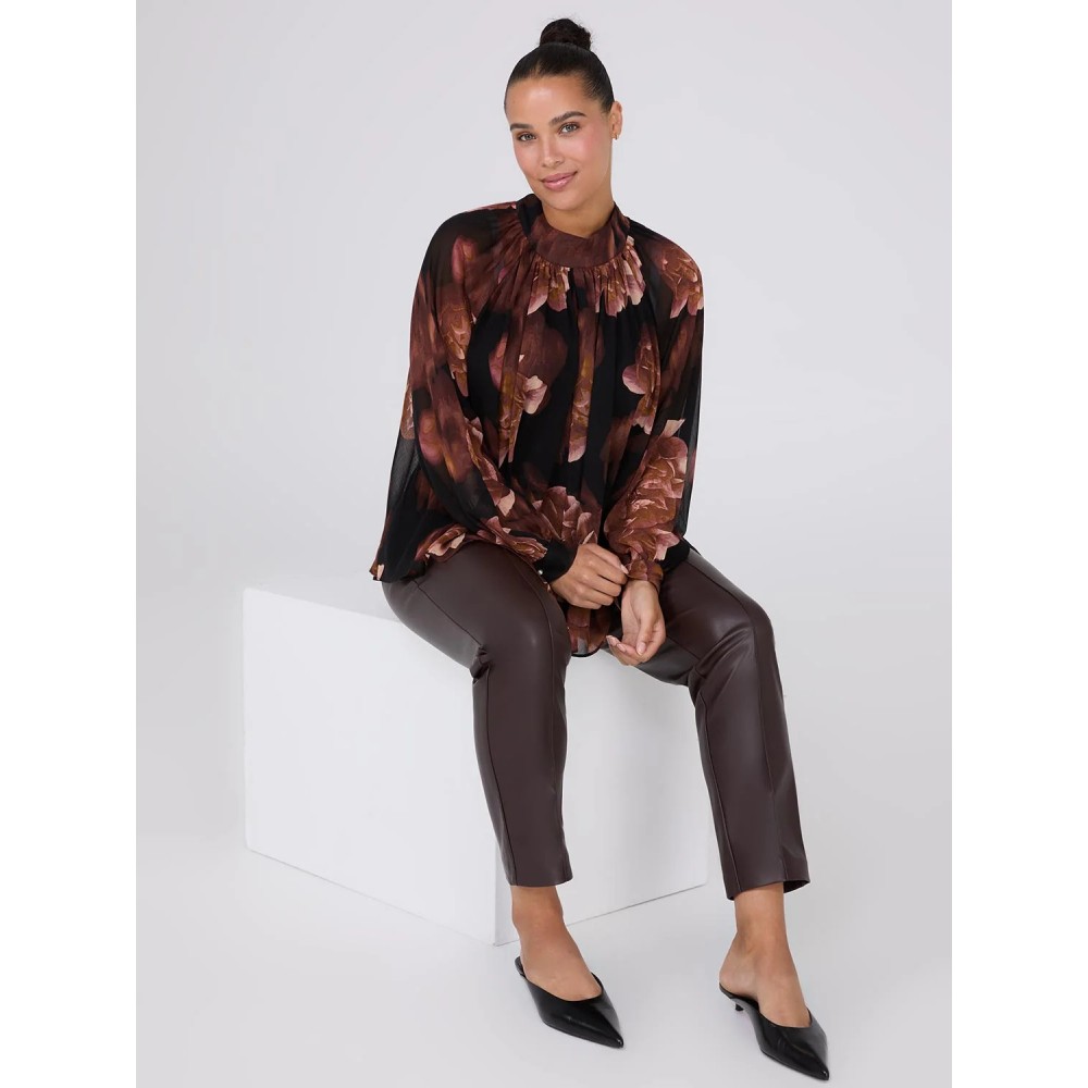 Printed Chiffon High Neck Blouse