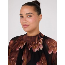 Printed Chiffon High Neck Blouse