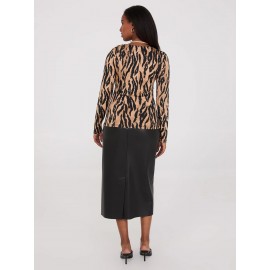 Printed Long Sleeve Jersey Top