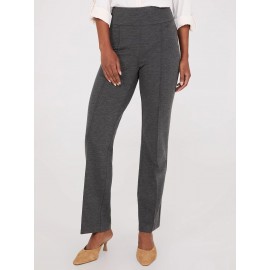 Front Pintuck Straight Leg Long Length Twill Pants