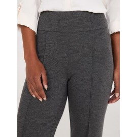 Front Pintuck Straight Leg Long Length Twill Pants
