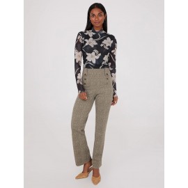 Herringbone Straight Leg Pants