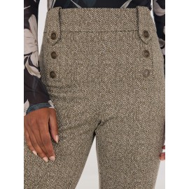 Herringbone Straight Leg Pants