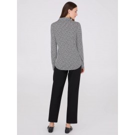 Printed Roll-Up Sleeve Blouse