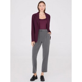 Mid-Rise Pleated Ankle Length Pants