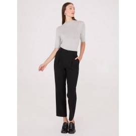 Mid-Rise Pleated Ankle Length Pants