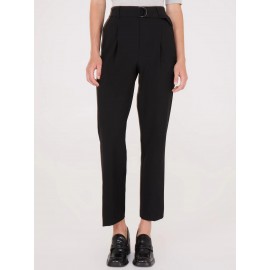 Mid-Rise Pleated Ankle Length Pants