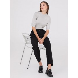 Mid-Rise Pleated Ankle Length Pants