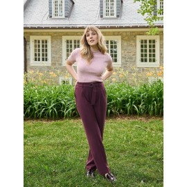 Mid-Rise Pleated Ankle Length Pants