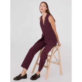 Mid-Rise Pleated Ankle Length Pants