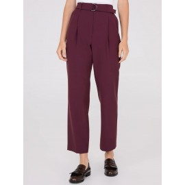Mid-Rise Pleated Ankle Length Pants
