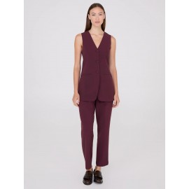 Mid-Rise Pleated Ankle Length Pants