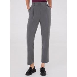 Mid-Rise Pleated Ankle Length Pants