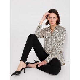 Abstract Print Satin Tunic Blouse