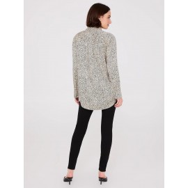 Abstract Print Satin Tunic Blouse