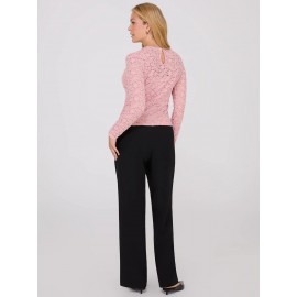 Bubble Lace Long Sleeve Top With Cami