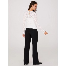 Bubble Lace Long Sleeve Top With Cami