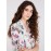 Floral Print Split Neck Tie Sleeve Blouse