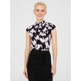 Colour Wash Funnel Neck Top