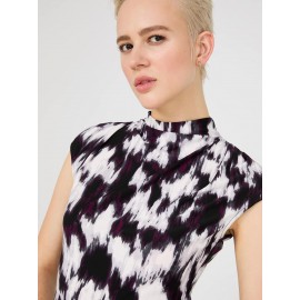 Colour Wash Funnel Neck Top