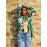 Floral Print Chiffon Button-Front Blouse