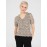 Printed Textured V-Neck Top With Smocked Bottom Band