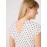 Dot Print V-Neck Pleated Top