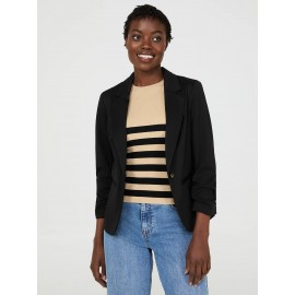 3/4 Ruched Sleeve Blazer