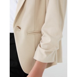 3/4 Ruched Sleeve Blazer