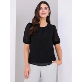 Clip Dot Short Sleeve Blouse