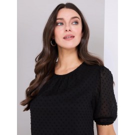 Clip Dot Short Sleeve Blouse