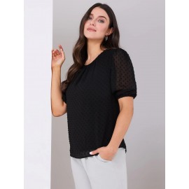 Clip Dot Short Sleeve Blouse