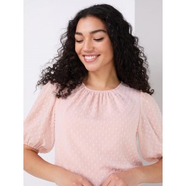 Clip Dot Short Sleeve Blouse