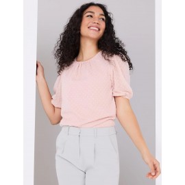 Clip Dot Short Sleeve Blouse