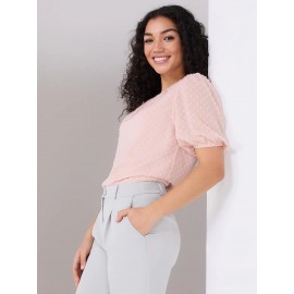Clip Dot Short Sleeve Blouse