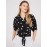 Polka Dot Button-Up Short Sleeve Blouse