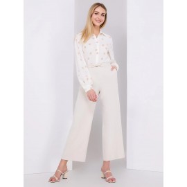 Cropped Wide-Leg Pants With Gold Hardware