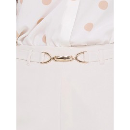 Cropped Wide-Leg Pants With Gold Hardware