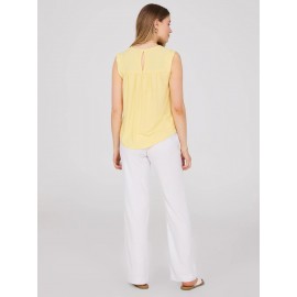Sleeveless Clip Dot Top With Crochet Details