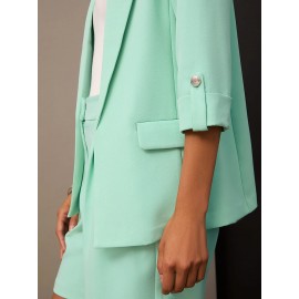 3/4 Sleeve Open Blazer