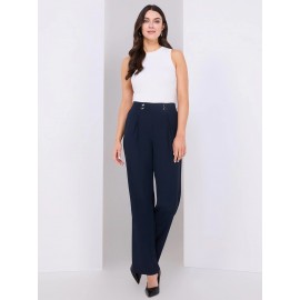 4-Button Wide Leg Pants