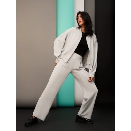4-Button Wide Leg Pants
