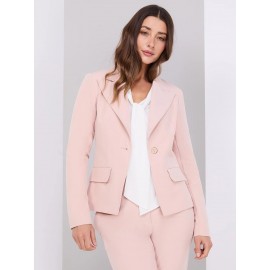 One-Button Blazer With Flap Pockets