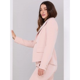 One-Button Blazer With Flap Pockets