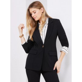 One-Button Textured Blazer