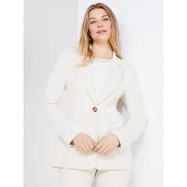One-Button Textured Blazer