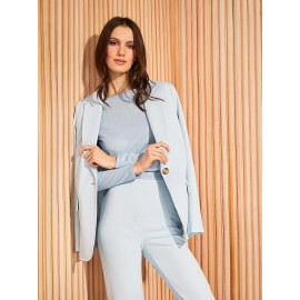 One-Button Textured Blazer