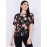 Floral Print Satin Front Dolman Sleeve T-Shirt