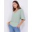 Balloon Sleeve V-Neck Top With Bottom Band
