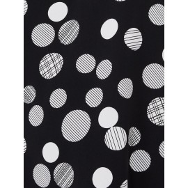 Dot Print Split Neck Blouse